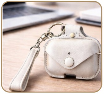 Leather AirPods Case with Keychain – Leather AirPods Case with Convenient Keychain Attachment